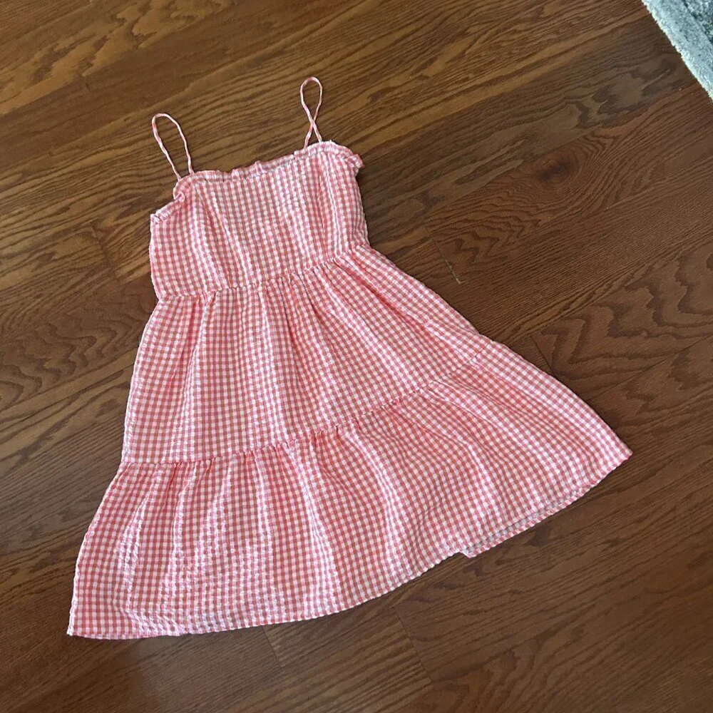 NWT Wild Fable Gingham Spaghetti Strap Mini Tiered Ruffle Dress Size Small